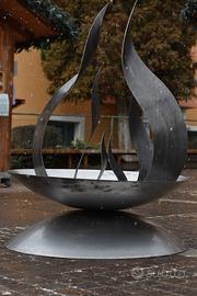 Braciere scuoloreo in ferro cortoren