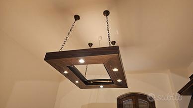 Lampadario cucina in legno