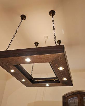 Lampadario cucina in legno