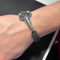 Bracciale Uomo in Pelle e Metallo Design Scorpione