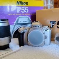 Fotocamera reflex e obiettivo Nikon F55 nuovo