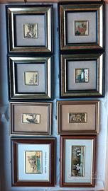 Kit 8 Quadretti foglia oro