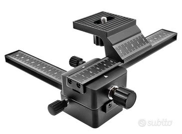 Slitta micrometrica 3D a 4 vie per fotografia Macr