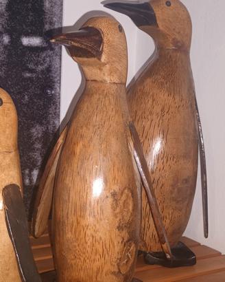 complemento d arredo pinguini in legno