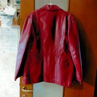 Giacca bordeaux in vera pelle