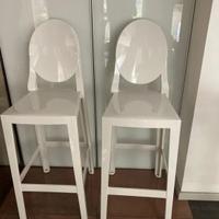 Coppia Sgabelli Kartell Philippe Starck bianco