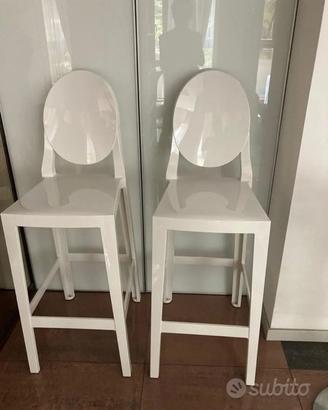 Coppia Sgabelli Kartell Philippe Starck bianco
