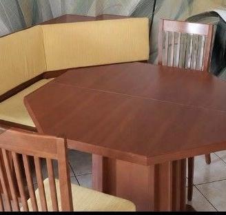 Tavolo ottagonale in ciliegio con 4 sedie