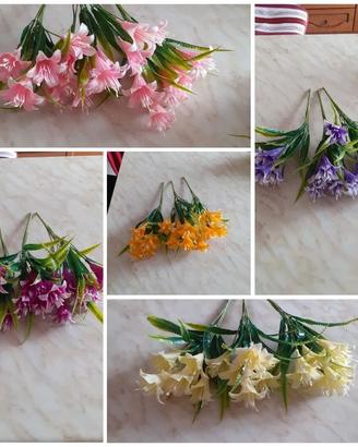 103 Fiori finti Gigli 5 colori 3 mazzi per colore