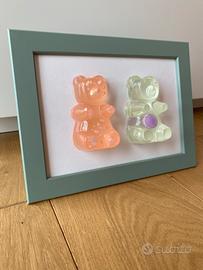 Quadretto pop art orsetti gommosi