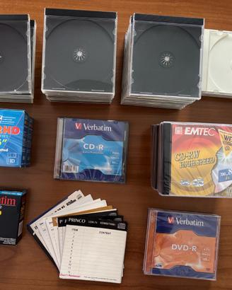 Lotto Supporti Vergini CD, DVD, Floppy Disk