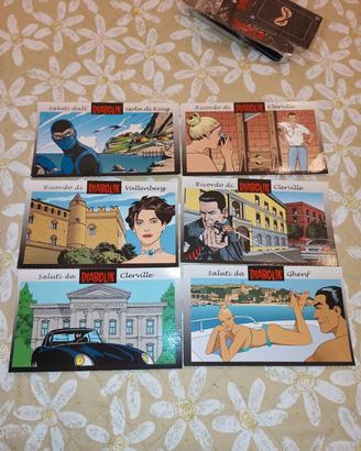 Lotto 6 Cartoline Vintage Diabolik completo 