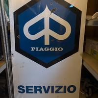 Tabella insegna smaltata piaggio servizio
