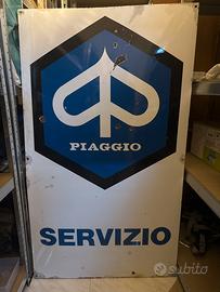 Tabella insegna smaltata piaggio servizio
