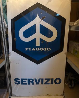Tabella insegna smaltata piaggio servizio