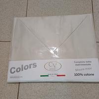 completo lenzuola matrimoniale di percalle 