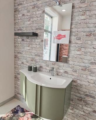 Mobile Bagno 105cm Curvo e Specchio - Ex Esposizio