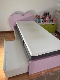 Letto con cassettoni+materasso 