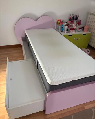Letto con cassettoni+materasso 