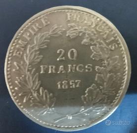 Moneta Rara 20 franc Francesi in allumminio