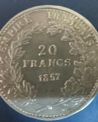 Moneta Rara 20 franc Francesi in allumminio
