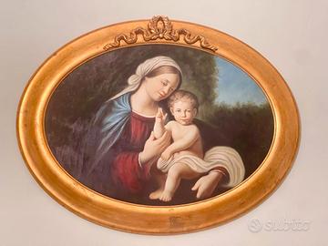 Quadro in legno Maria e Gesù bambino 