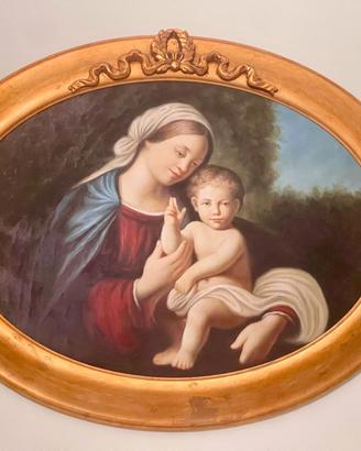 Quadro in legno Maria e Gesù bambino 