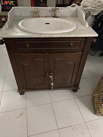 Set mobile bagno a terra piu lavabo in marmo