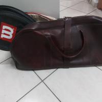 S-186-Borsone tennis vintage 1968- in pelle vera