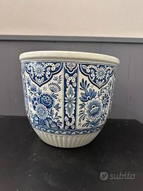 Vaso vintage ceramica Boch Delft Belgio blu