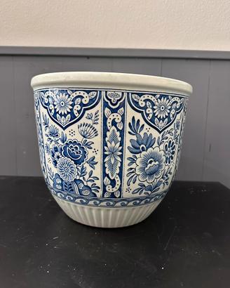 Vaso vintage ceramica Boch Delft Belgio blu