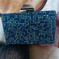 Clutch da sera strass blu