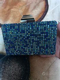 Clutch da sera strass blu