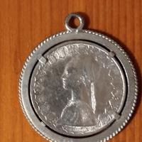 Moneta 500 lire argento e collana