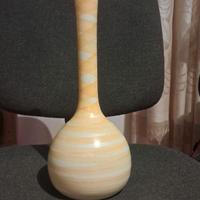 🏺 Vaso di Vetro — Strisce Giallo/Beige