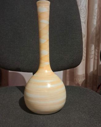 🏺 Vaso di Vetro — Strisce Giallo/Beige