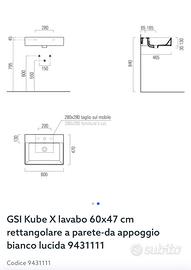 Lavabo GSI 9431111 nuovo