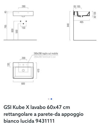 Lavabo GSI 9431111 nuovo