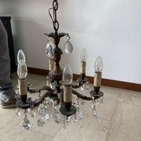 Lampadario cristallo a gocce sei luci