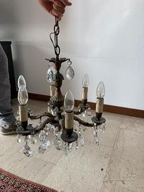 Lampadario cristallo a gocce sei luci