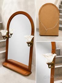 Elegante specchiera da bagno in legno