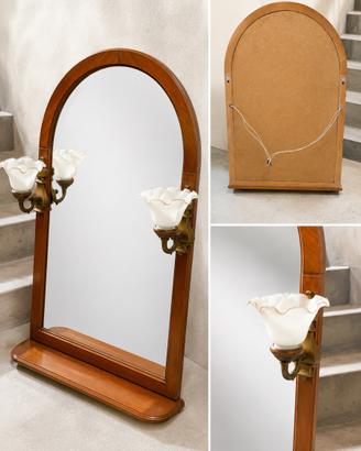 Elegante specchiera da bagno in legno