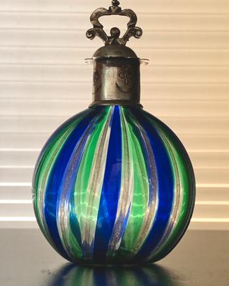 Ampolla in vetro di Murano con tappo d'argento