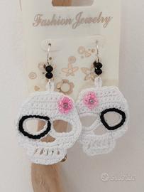 orecchini teschio Halloween  o carnevale 