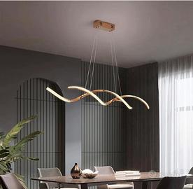 Lampadario LED a sospensione spirale ondulata