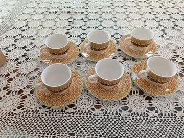 servizio caffe da 6 in  porcellana