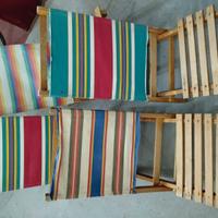 Sedie spiaggine mare barca vintage ex albergo