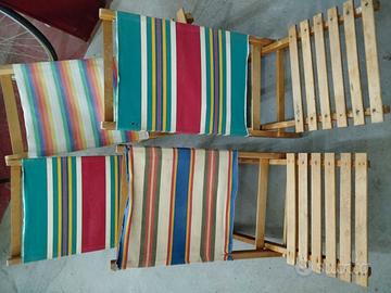 Sedie spiaggine mare barca vintage ex albergo