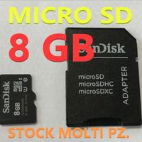 MEMORIA CARD MICRO SD 8GB SANDISK  SCHEDA LOTTO PZ