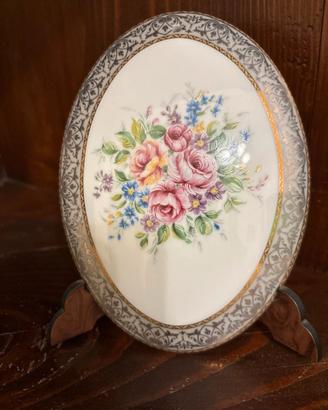 Piatto ovale da collezione Limoges oro 22 kt
